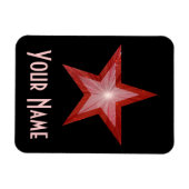 Magnet Flexible Aimant flexible Red Star 'Name' noir (Horizontal)