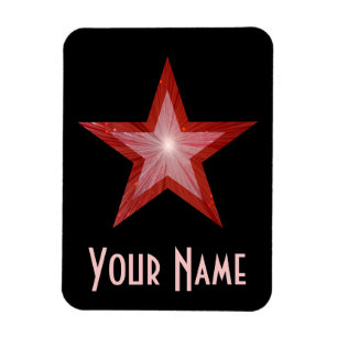 Magnet Flexible Aimant flexible Red Star 'Name' noir