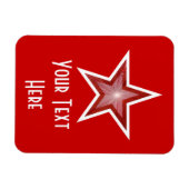 Magnet Flexible Aimant flexible Red Star 'Text' vertical rouge (Horizontal)