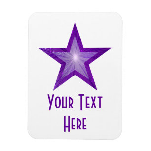Magnet Flexible Aimant flexible "Texte" de l'étoile violette blanc