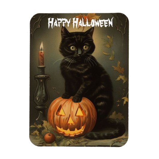 Magnet Flexible Aimant flexible vintage Halloween Kitten (Vertical)