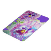Magnet Flexible Aimant floral fleurs d'art de pensée violette aqua (Côté Gauche)