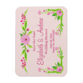 Magnet Flexible Aimant floral rose et vert nostalgique (Vertical)