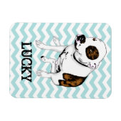 Magnet Flexible Aimant frigidaire Chevron Turquoise Pit Bull (Horizontal)