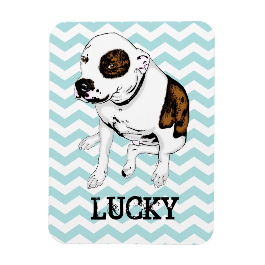 Magnet Flexible Aimant frigidaire Chevron Turquoise Pit Bull (Vertical)