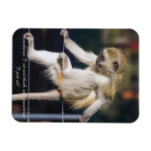 Magnet Flexible Aimant frigo avec singe et Slogan (Horizontal)