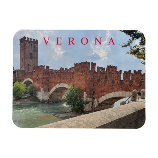 Magnet Flexible Aimant frigo du pont Castelvecchio de Vérone (Horizontal)