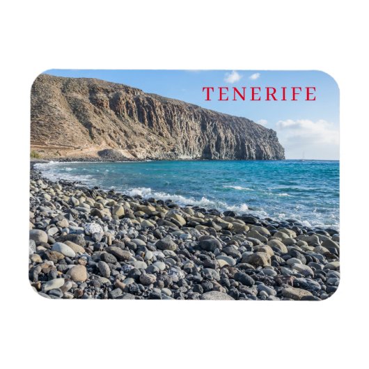 Magnet Flexible Aimant frigo plage de galets de Tenerife (Horizontal)