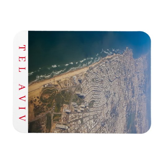 Magnet Flexible Aimant frigo vue aérienne de Tel Aviv (Horizontal)