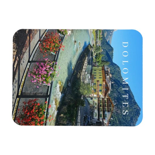 Magnet Flexible Aimant frigo vue Dolomites Pozza di Fassa (Horizontal)