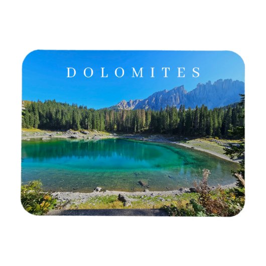 Magnet Flexible Aimant frigo vue panoramique sur le lac Carezza (Horizontal)