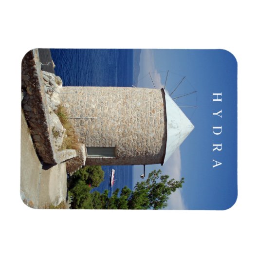 Magnet Flexible Aimant frigo vue sur l'île Hydra (Horizontal)