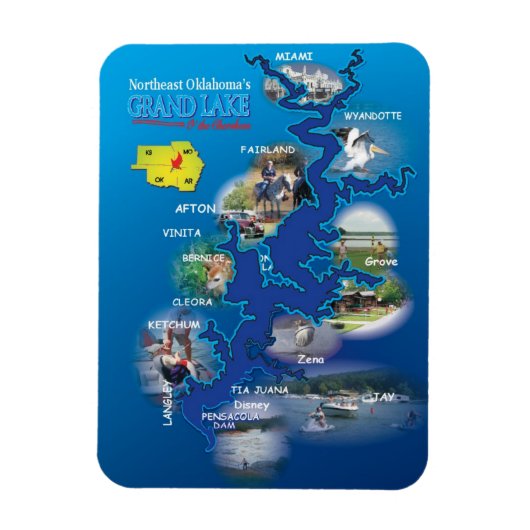 Magnet Flexible aimant Grand Lake Oklahoma (Vertical)