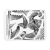 Magnet Flexible Aimant graphique Bigfoot Woodcut (Horizontal)