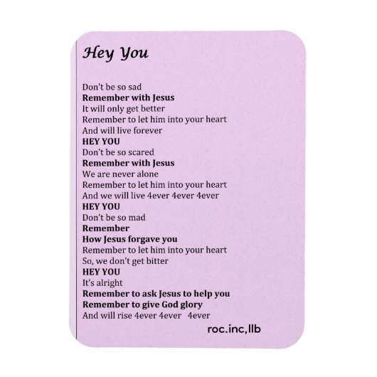 Magnet Flexible aimant ,"Hey you" (Vertical)