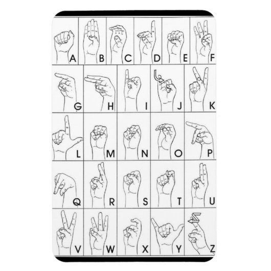 Magnet Flexible Aimant LANGUE DU SIGNE (Vertical)