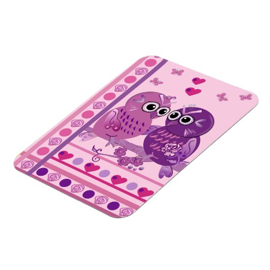 Magnet Flexible Aimant mignon de Saint-Valentin avec chouettes de  (Côté Gauche)