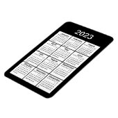 Magnet Flexible Aimant Mini Calendrier Noir 2023 (Côté Gauche)