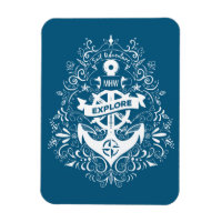 Aimant monogramme personnalisé Ancre décorative