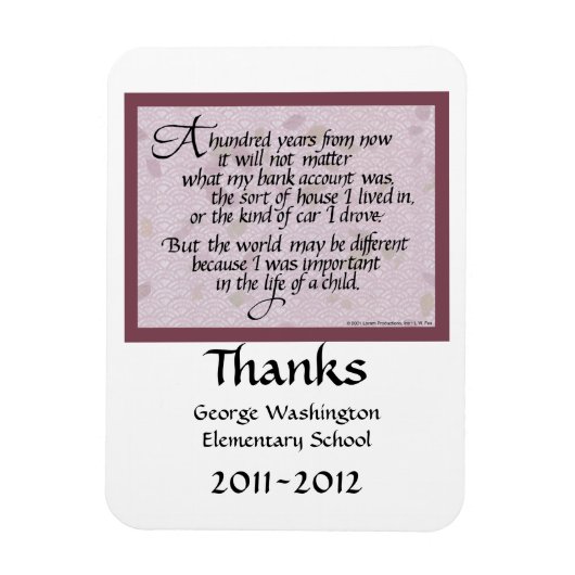 Magnet Flexible Aimant Motivationnel Pour Les Enseignants Et Autre (Vertical)