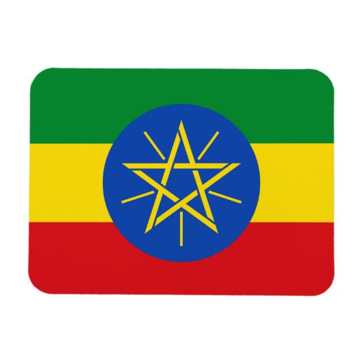 Magnet Flexible Aimant patriotique flexible avec drapeau d'Ethiopi (Horizontal)