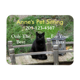 Magnet Flexible Aimant personnalisable d'affaires de chat noir