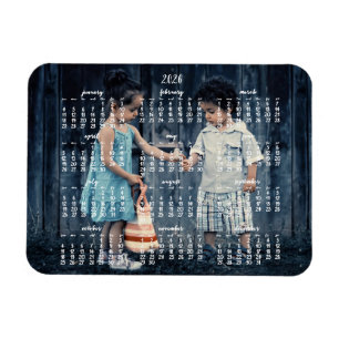 Magnet Flexible Aimant photo calendrier annuel 2026 3x4