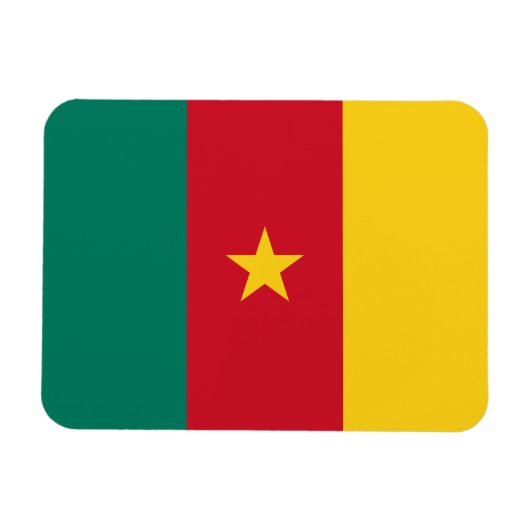 Magnet Flexible Aimant photo flexible avec drapeau du Cameroun (Horizontal)