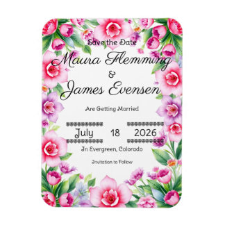 Magnet Flexible Aimant photo flexible floral rose et violet
