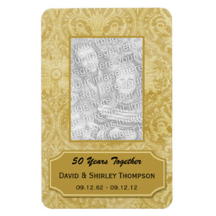 Magnet Flexible Aimant photo Gold Damask 50e anniversaire
