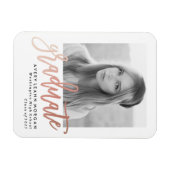 Magnet Flexible Aimant photo moderne Luxe Graduation en or Rose (Horizontal)