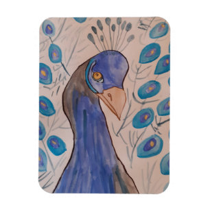 Magnet Flexible Aimant photo Peacock bleu flexible