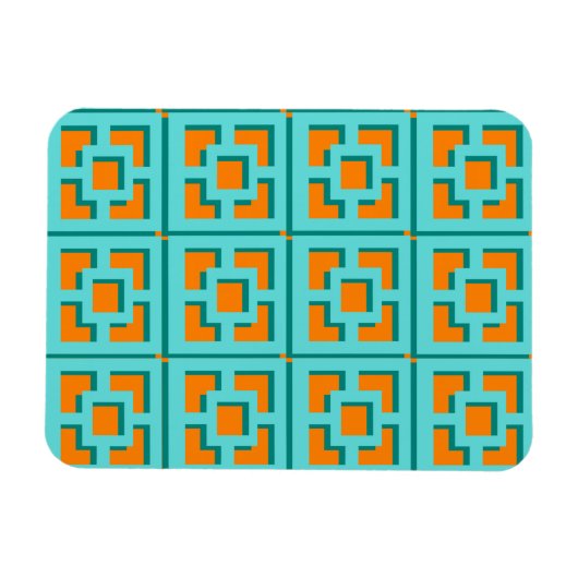 Magnet Flexible Aimant photo rétro Turquoise et orange flexible (Horizontal)