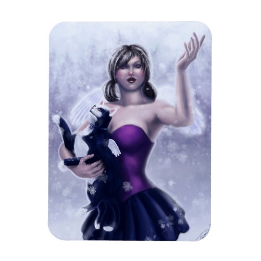 Magnet Flexible Aimant Premium "Anges de neige" (Vertical)