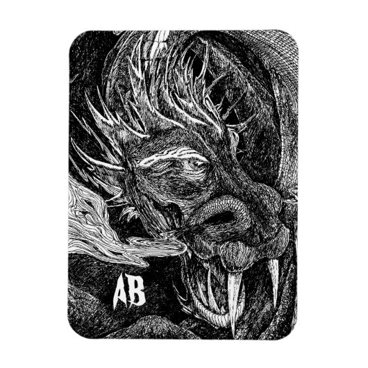 Magnet Flexible Aimant Premium Dragon 'initiaux' (Vertical)