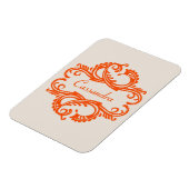 Magnet Flexible Aimant Premium Orange Chic Damask (Côté Gauche)