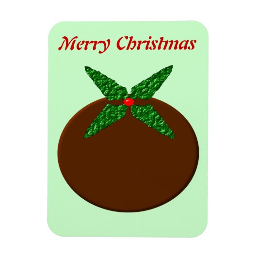Magnet Flexible Aimant Premium personnalisable de Noël Pudding (Vertical)