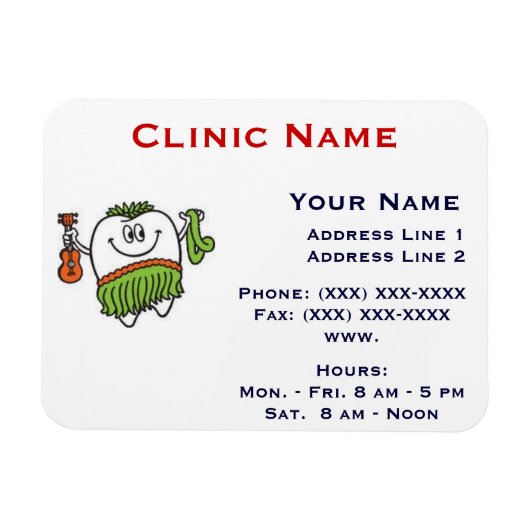 Magnet Flexible Aimant promotionnel de la clinique - Horizonttl/de (Horizontal)