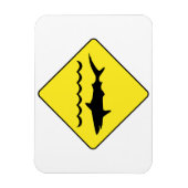 Magnet Flexible Aimant rectangulaire du panneau jaune "requins ave (Vertical)