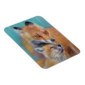 Magnet Flexible Aimant renards. Renarde et renardeau. (Côté Droit)