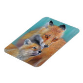 Magnet Flexible Aimant renards. Renarde et renardeau. (Côté Gauche)