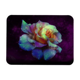 Magnet Flexible Aimant Rose arc-en-ciel bleu turquoise baisé