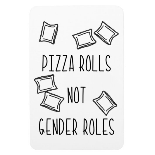 Magnet Flexible Aimant « Roulés de pizza et non rôles de genre » (Vertical)