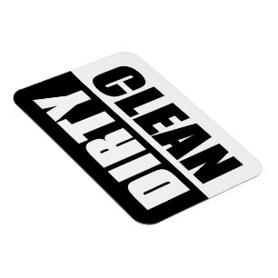 Magnet Flexible Aimant sale/propre noir et blanc de lave-vaisselle
