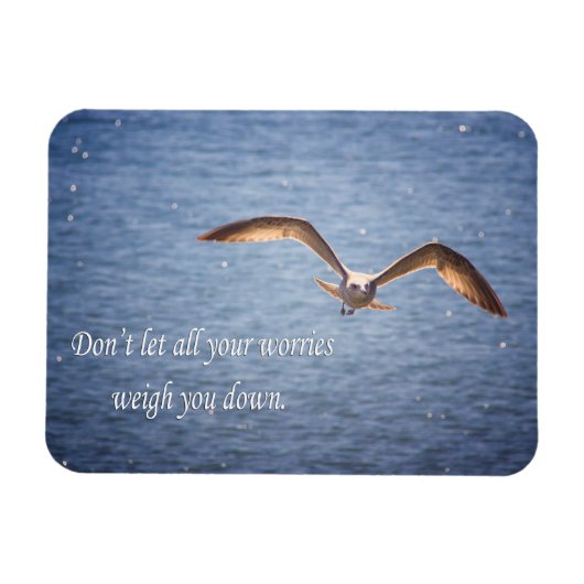 Magnet Flexible Aimant Seagull et mots inspirants (Horizontal)