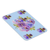 Magnet Flexible Aimant Shabby Chic Fleur de Pensée Rose Tache Bleu (Côté Droit)