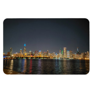 Magnet Flexible Aimant Skyline de nuit de Chicago