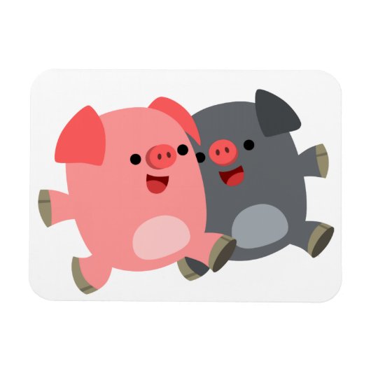 Magnet Flexible Aimant souple aux cochons de dessin blanc et noir  (Horizontal)