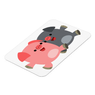 Magnet Flexible Aimant souple aux cochons de dessin blanc et noir 