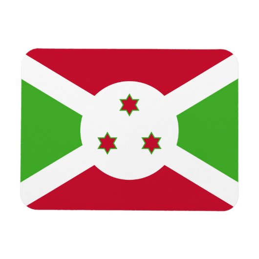 Magnet Flexible Aimant souple patriotique avec drapeau du Burundi (Horizontal)